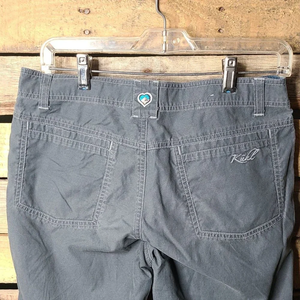 Kuhl Capri Pants Womens 8 Stone Gray Kuhl Dry Stretch Logo Embroidered Outdoor - Picture 8 of 10